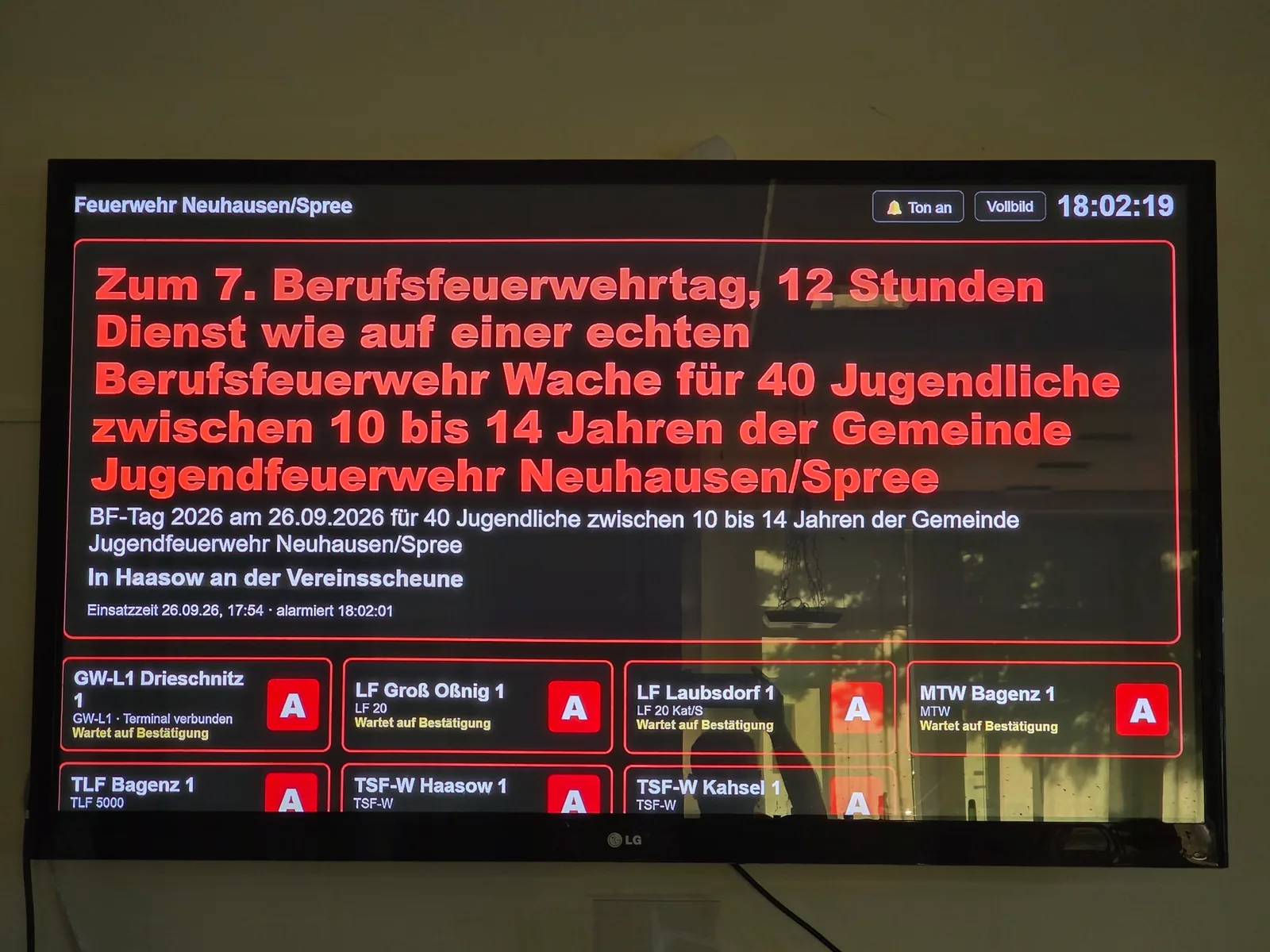 Berufsfeuerwehrtag der Jugendfeuerwehr Neuhausen/Spree